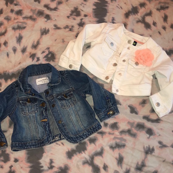 GAP Other - Jean Jacket Bundle 12-18 Months Dark Wash & White